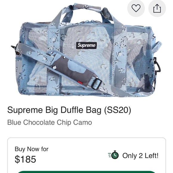 Supreme Gray Camouflage Mesh Duffel Bag - Picture 2 of 2